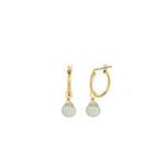 Aqua Chalcedony Heart Floating Drop Huggies | 14mm 14k Gold Filled, Aqua Chalcedony