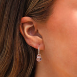 Amethyst Heart Floating Drop Huggies | 14mm