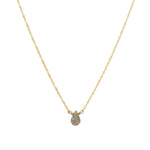 Labradorite Briolette Cable Chain Necklace 14k Gold Filled, Labradorite