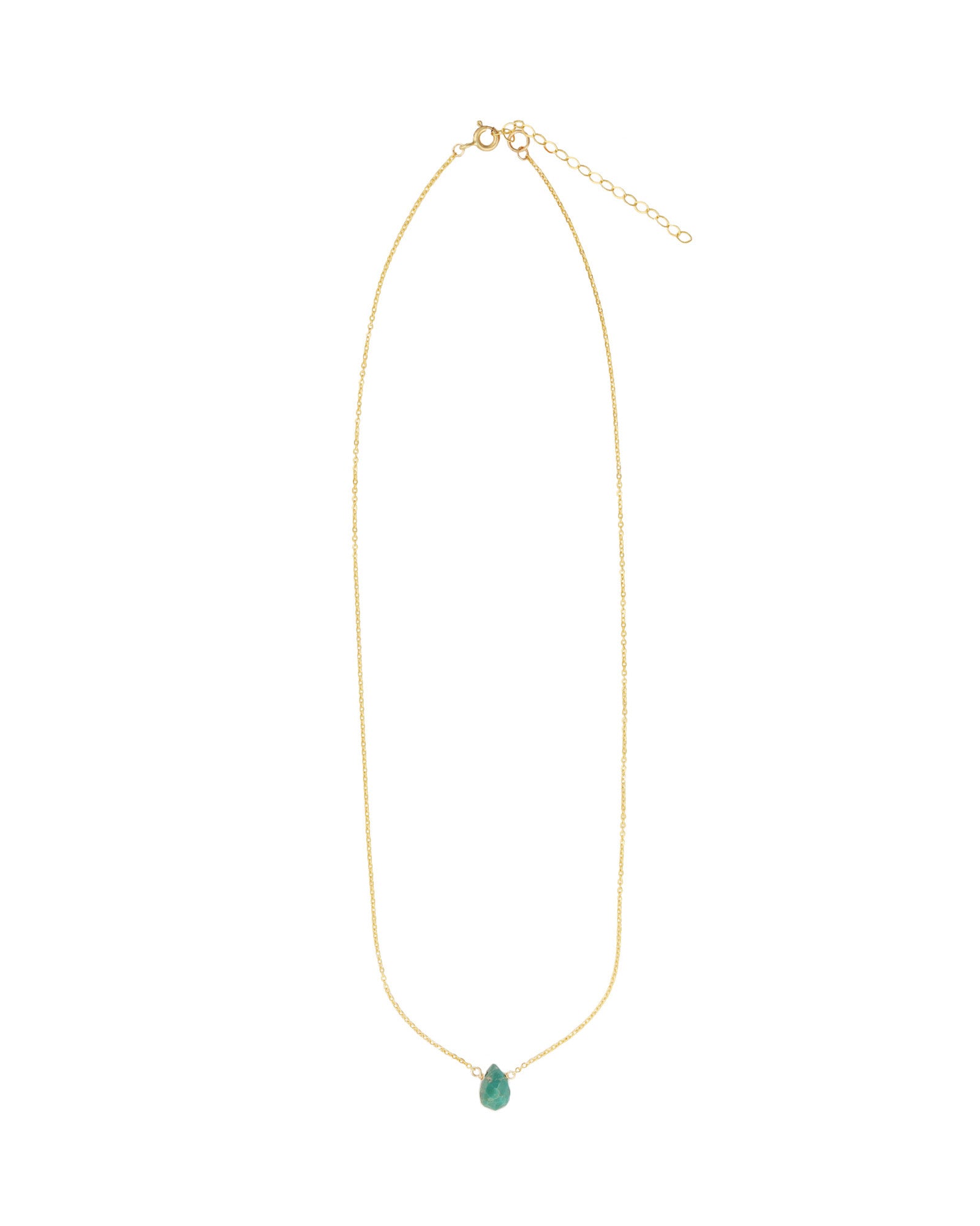 Stoned By Gem Jar-Turquoise Briolette Cable Chain Necklace | 8mm-Necklaces-Blue Ruby Jewellery-Vancouver Canada