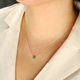 Turquoise Briolette Cable Chain Necklace 14k Gold Filled, Turquoise