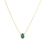 Turquoise Briolette Cable Chain Necklace 14k Gold Filled, Turquoise