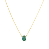 Turquoise Briolette Cable Chain Necklace 14k Gold Filled, Turquoise