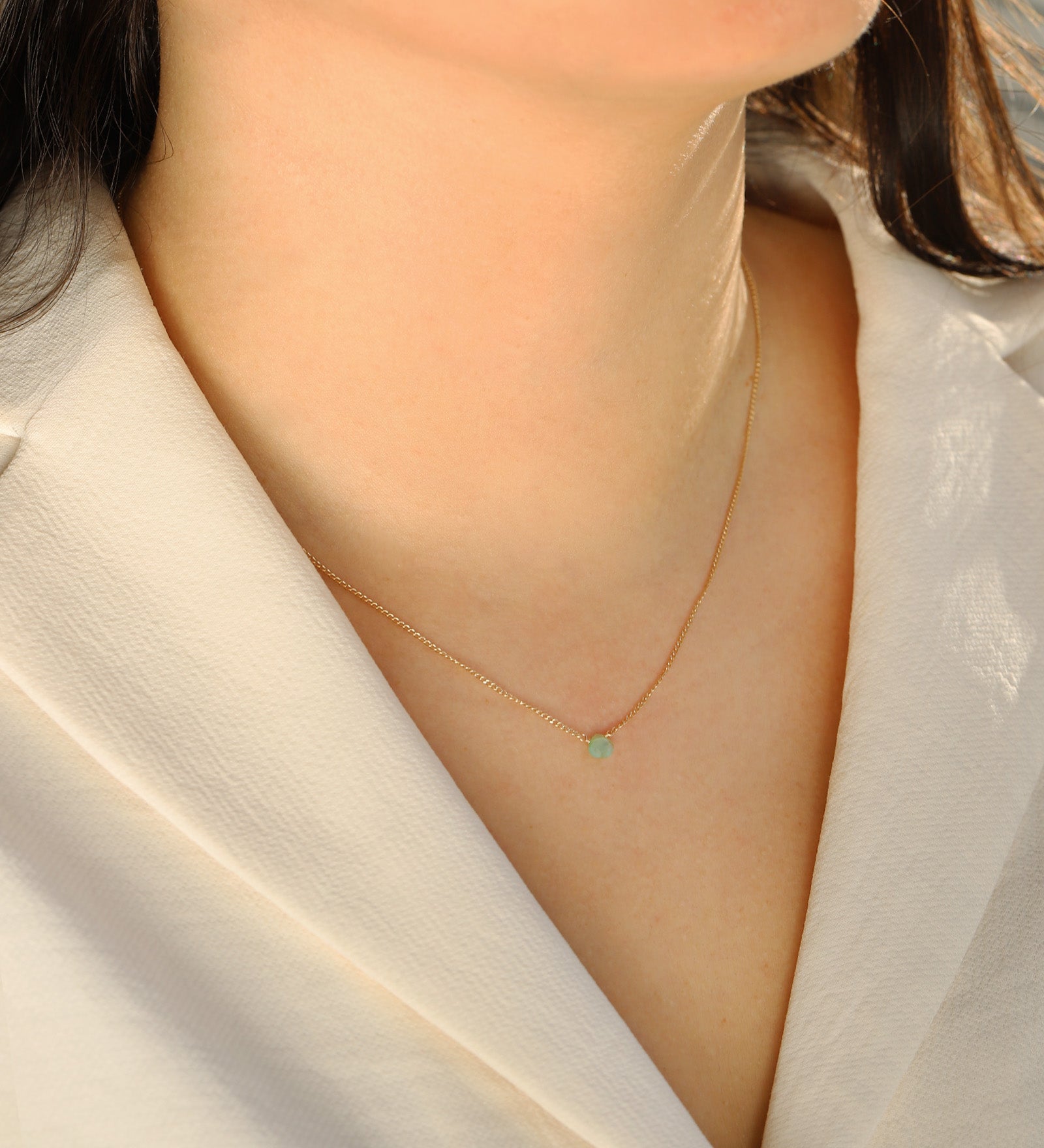 Preuvian Opal Heart Curb Chain Necklace 14k Gold Filled, Peruvian Opal