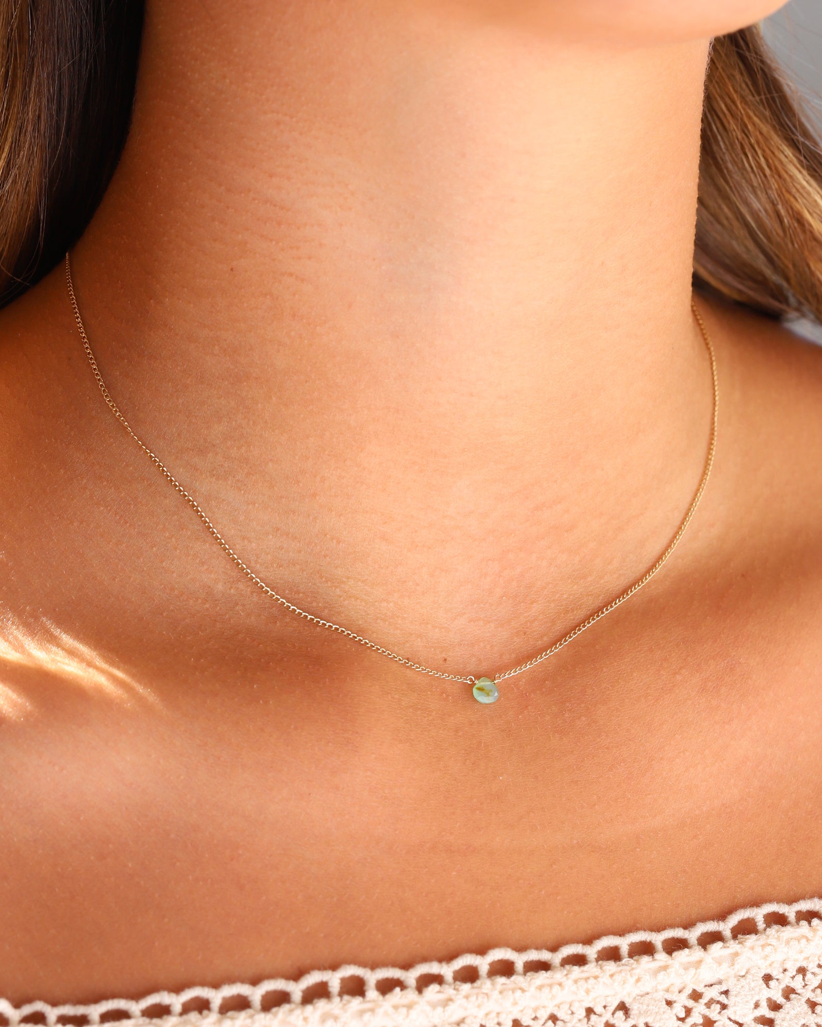 Stoned By Gem Jar-Peruvian Opal Heart Curb Chain Necklace | 6mm-Necklaces-Blue Ruby Jewellery-Vancouver Canada