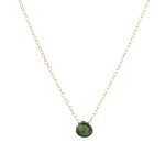 Apatite Heart Cable Chain Necklace 14k Gold Filled, Apatite