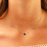 Stoned By Gem Jar-Blue Kyanite Heart Cable Chain Necklace | 6mm-Necklaces-Blue Ruby Jewellery-Vancouver Canada