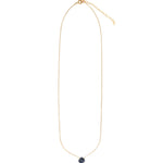 Blue Sapphire Heart Curb Chain Necklace 14k Gold Filled, Blue Sapphire