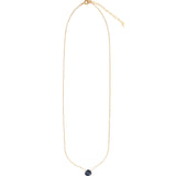 Blue Sapphire Heart Curb Chain Necklace 14k Gold Filled, Blue Sapphire
