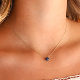 Stoned By Gem Jar-Blue Sapphire Heart Curb Chain Necklace | 8mm-Necklaces-Blue Ruby Jewellery-Vancouver Canada