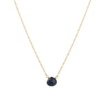 Blue Sapphire Heart Curb Chain Necklace 14k Gold Filled, Blue Sapphire