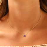 Stoned By Gem Jar-Tanzanite Heart Cable Chain Necklace | 8mm-Necklaces-Blue Ruby Jewellery-Vancouver Canada