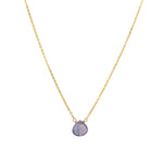 Tanzanite Heart Cable Chain Necklace 14k Gold Filled, Tanzanite