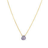 Tanzanite Heart Cable Chain Necklace 14k Gold Filled, Tanzanite