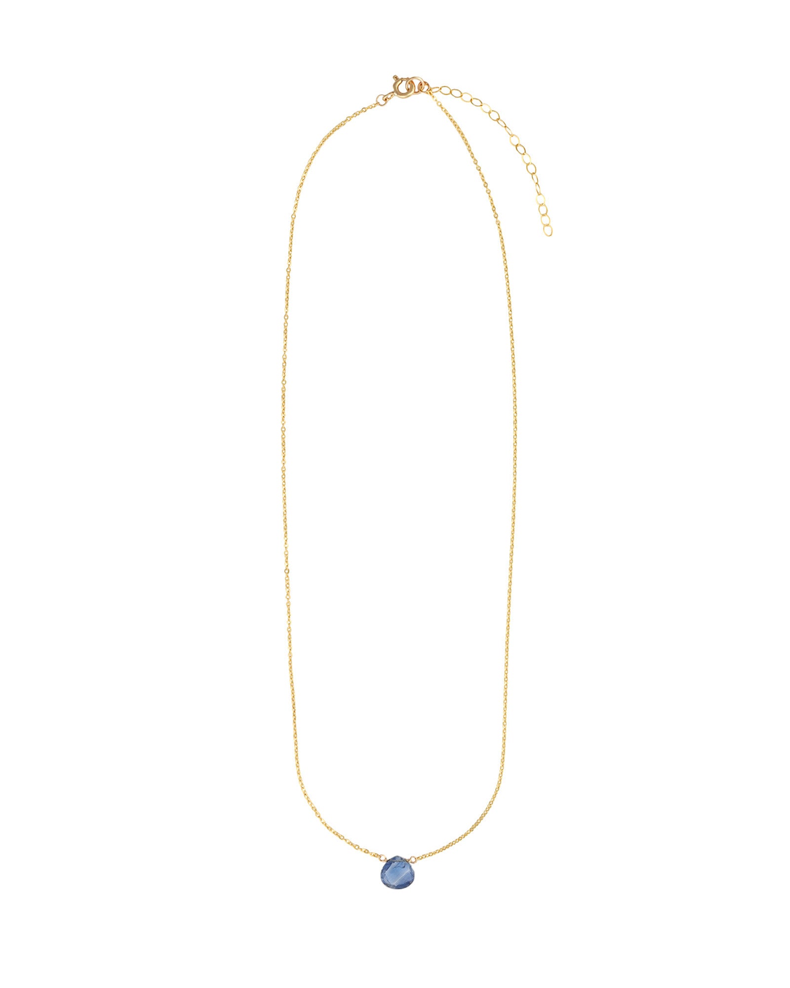 Stoned By Gem Jar-Blue Kyanite Heart Cable Chain Necklace | 10mm-Necklaces-Blue Ruby Jewellery-Vancouver Canada