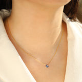 Blue Kyanite Heart Cable Chain Necklace 14k Gold Filled, Blue Kyanite