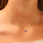 Stoned By Gem Jar-Blue Kyanite Heart Cable Chain Necklace | 10mm-Necklaces-Blue Ruby Jewellery-Vancouver Canada