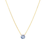 Blue Kyanite Heart Cable Chain Necklace 14k Gold Filled, Blue Kyanite