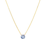 Blue Kyanite Heart Cable Chain Necklace 14k Gold Filled, Blue Kyanite