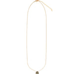Labradorite Heart Curb Chain Necklace 14k Gold Filled, Labradorite