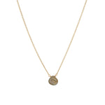 Labradorite Heart Curb Chain Necklace 14k Gold Filled, Labradorite
