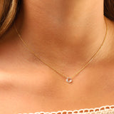 Stoned By Gem Jar-Sky Blue Topaz Heart Cable Chain Necklace | 8mm-Necklaces-Blue Ruby Jewellery-Vancouver Canada