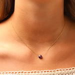 Stoned By Gem Jar-Amethyst Heart Cable Chain Necklace | 8mm-Necklaces-Blue Ruby Jewellery-Vancouver Canada