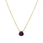 Amethyst Heart Cable Chain Necklace 14k Gold Filled, Amethyst