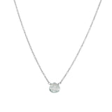 Sky Blue Topaz Heart Cable Chain Necklace Sterling Silver, Sky Blue Topaz