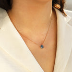 Grandiderite Heart Curb Chain Necklace 14k Gold Filled, Grandiderite