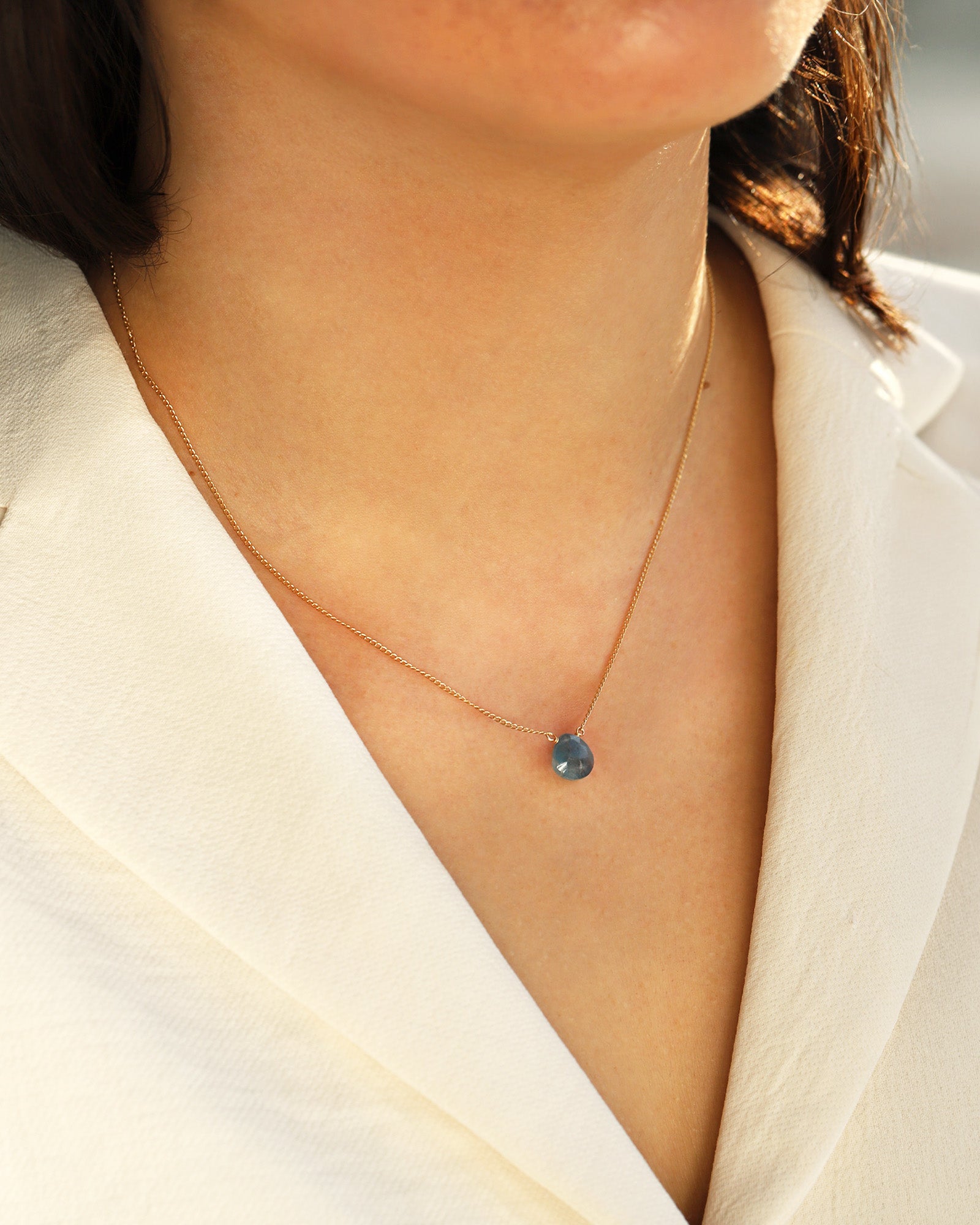 Grandiderite Heart Curb Chain Necklace 14k Gold Filled, Grandiderite