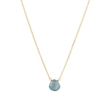 Grandiderite Heart Curb Chain Necklace 14k Gold Filled, Grandiderite