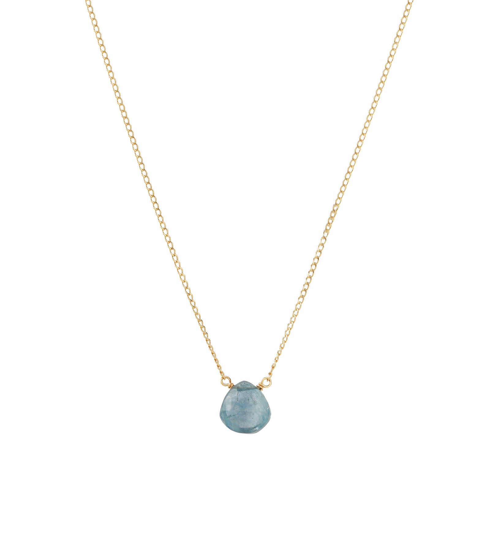 Grandiderite Heart Curb Chain Necklace 14k Gold Filled, Grandiderite