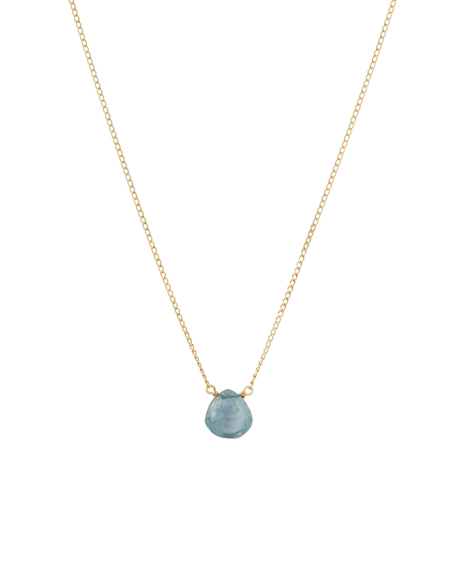 Grandiderite Heart Curb Chain Necklace 14k Gold Filled, Grandiderite