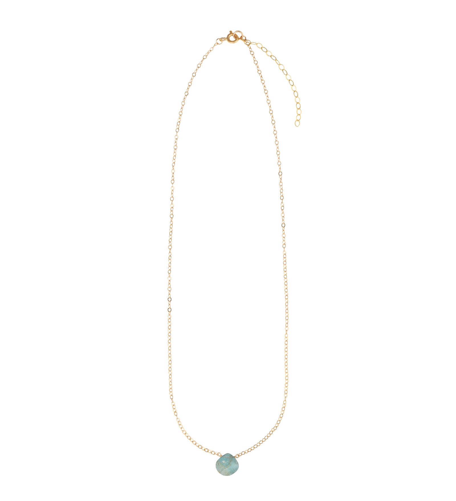 Stoned By Gem Jar-Blue Kyanite Heart Cable Chain Necklace | 8mm-Necklaces-Blue Ruby Jewellery-Vancouver Canada