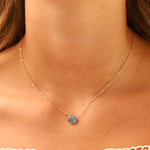 Stoned By Gem Jar-Blue Kyanite Heart Cable Chain Necklace | 8mm-Necklaces-Blue Ruby Jewellery-Vancouver Canada