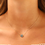 Stoned By Gem Jar-Blue Kyanite Heart Cable Chain Necklace | 8mm-Necklaces-Blue Ruby Jewellery-Vancouver Canada