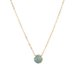 Blue Kyanite Heart Cable Chain Necklace 14k Gold Filled, Blue Kyanite