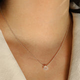 Kunzite Heart Cable Chain Necklace Sterling Silver, Kunzite