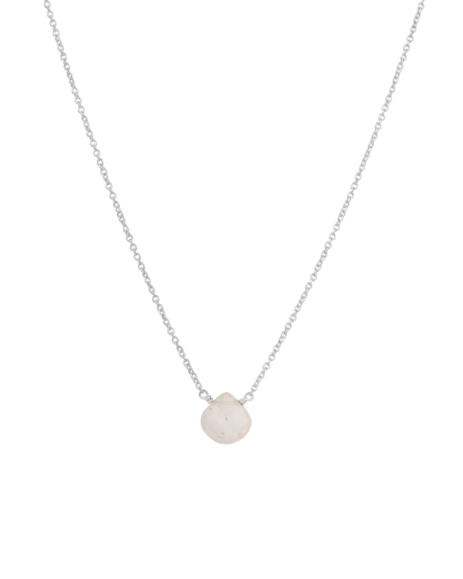 Kunzite Heart Cable Chain Necklace Sterling Silver, Kunzite
