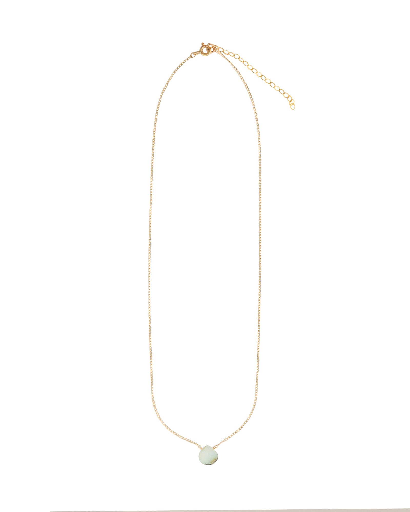 Peruvian Opal Heart Curb Chain Necklace 14k Gold Filled, Peruvian Opal