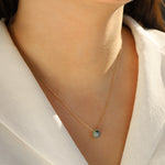 Peruvian Opal Heart Curb Chain Necklace 14k Gold Filled, Peruvian Opal