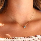 Stoned By Gem Jar-Peruvian Opal Heart Curb Chain Necklace | 10mm-Necklaces-Blue Ruby Jewellery-Vancouver Canada