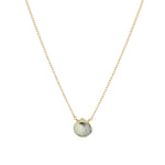 Peruvian Opal Heart Curb Chain Necklace 14k Gold Filled, Peruvian Opal