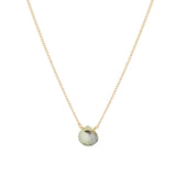 Peruvian Opal Heart Curb Chain Necklace 14k Gold Filled, Peruvian Opal