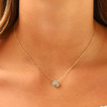 Stoned By Gem Jar-Moss Aquamarine Heart Cable Chain Necklace | 12mm-Necklaces-Blue Ruby Jewellery-Vancouver Canada