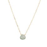 Moss Aquamarine Heart Cable Chain Necklace 14k Gold Filled, Moss Aquamarine