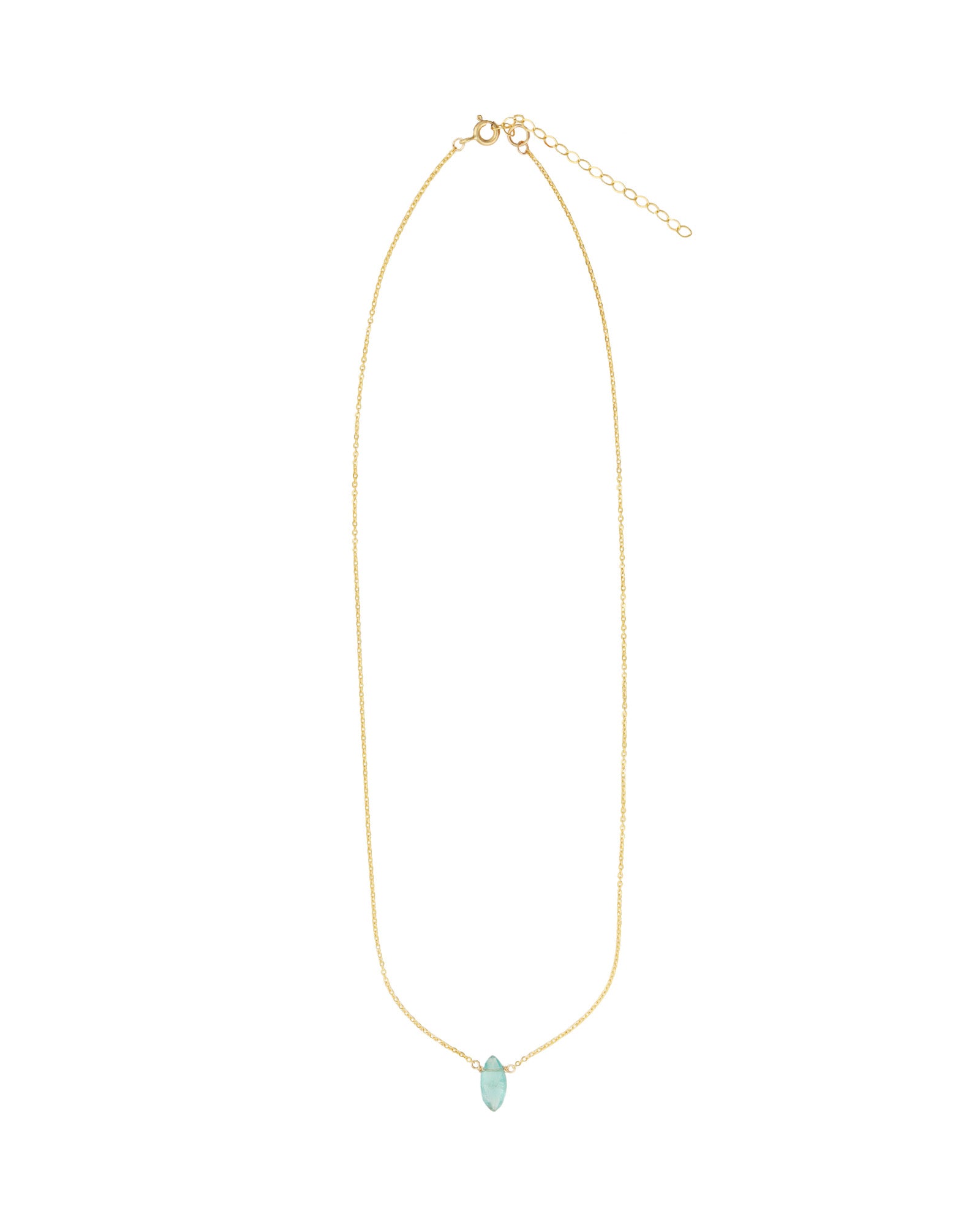Apatite Marquise Cable Chain Necklace 14k Gold Filled, Apatite