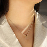 Green Apatite Pear Cable Chain Necklace Sterling Silver, Green Apatite