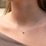 Green Apatite Pear Cable Chain Necklace | 6mm